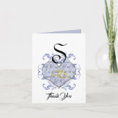 Monogram Wedding Vow Herzlichen Dank Dankeskarte (Vorderseite)