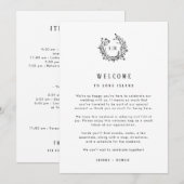 Monogram Wedding Welcome Insert with Program Dankeskarte (Vorne/Hinten)