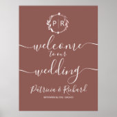 Monogram Wedding Welcome Sign Foam Board Poster (Vorne)