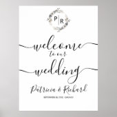 Monogram Wedding Welcome Sign Foam Board Poster (Vorne)