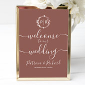 Monogram Wedding Welcome Sign Foam Board Poster