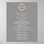 Monogram Wedding Zeremony Program Sign Foton Board Poster (Vorne)
