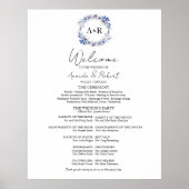 Monogram Wedding Zeremony Program Sign Foton Board Poster (Vorne)