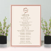 Monogram Wedding Zeremony Program Sign Foton Board Poster