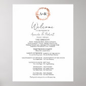 Monogram Wedding Zeremony Program Sign Foton Board Poster (Vorne)