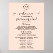 Monogram Wedding Zeremony Program Sign Foton Board Poster (Vorne)