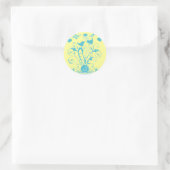 Monogram Wedds Hearts Wirbel Aqua Blue Runder Aufkleber (Tasche)
