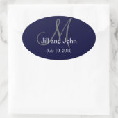 Monogram Wedine Wine Label Sticker Navy (Tasche)