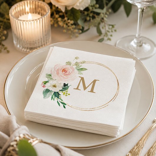 Monogram Wedkin Napkin Cocktail Napkin Serviette
