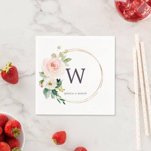 Monogram Wedkin Napkin Cocktail Napkins Serviette (Beispiel)