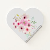 Monogram Wedple Pink Blush Bloral Notizblock (Rückseite)