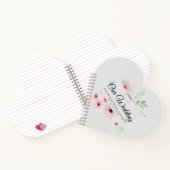 Monogram Wedple Pink Blush Bloral Notizblock (Innenseite)