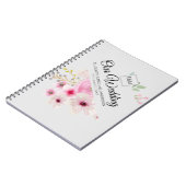 Monogram Wedple Pink Blush Bloral Notizblock (Linke Seite)