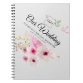 Monogram Wedple Pink Blush Bloral Notizblock (Vorderseite)