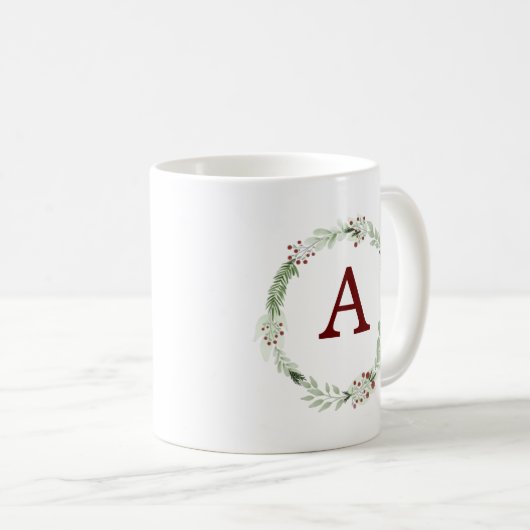 Monogram Weihnachtsfeiertag Kaffeetasse (VorderseiteRechts)