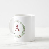 Monogram Weihnachtsfeiertag Kaffeetasse (Vorderseite Links)