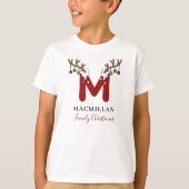 Monogram Weihnachtslieder passt zur Familie T-Shirt (Vorderseite)