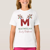 Monogram WeihnachtsTochter passt Familie Custom T-Shirt (Vorderseite)