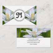 Monogram-weiße Blume florfarbene, elegante Dreieck Visitenkarte (Vorne/Hinten)