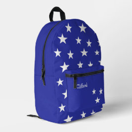 Monogram-weiße Sterne auf blau Bedruckter Rucksack