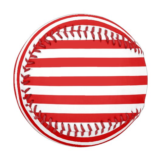 Monogram, weißer, horizontaler Preppy-Strip Baseball (Vorderseite Links)