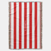 Monogram, weißer, horizontaler Preppy-Strip Decke (Vorderseite Vertikal)