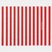 Monogram, weißer, horizontaler Preppy-Strip Fleecedecke (Vorderseite (Horizontal))