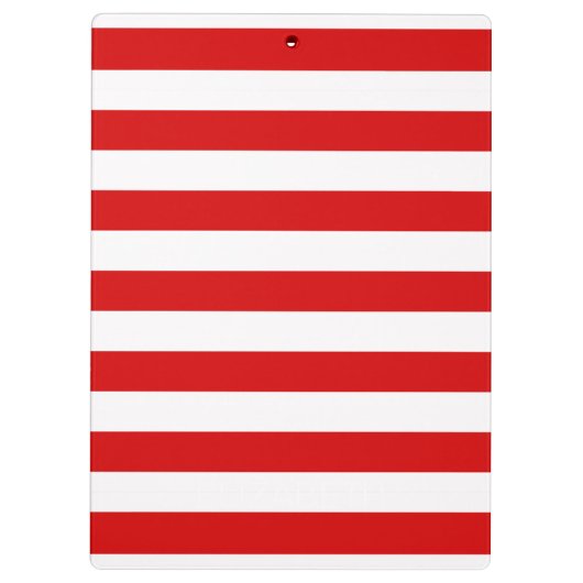 Monogram, weißer, horizontaler Preppy-Strip Klemmbrett (Rückseite)