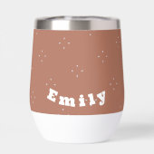 Monogram, weißer Pfeil auf mocha-mussen Hintergrun (Rückseite)