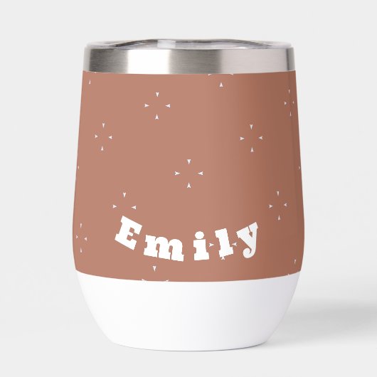 Monogram, weißer Pfeil auf mocha-mussen Hintergrun (Rückseite)