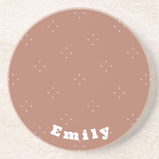 Monogram, weißer Pfeil auf mocha-mussen Hintergrun Getränkeuntersetzer (Vorne)