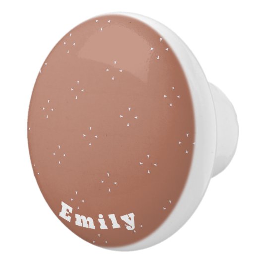 Monogram, weißer Pfeil auf mocha-mussen Hintergrun Keramikknauf (Rechts)