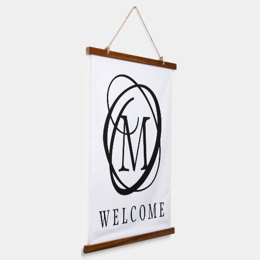 Monogram Welcome Custom Colors Wandteppich Mit Holzrahmen (Gewinkelt)