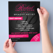 Monogram-Werbung für Hair und Makeup Artist Flyer (Hand)