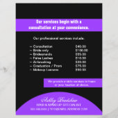 Monogram-Werbung für Hair und Makeup Artist Flyer (Hinten)