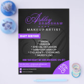 Monogram-Werbung für Hair und Makeup Artist Flyer (Einzeln)