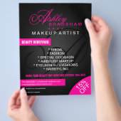 Monogram-Werbung für Hair und Makeup Artist Flyer (Hand)