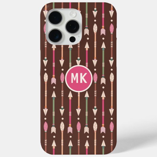 Monogram Western Boho Arrows Wüstencowgirl Case-Mate iPhone Hülle (Rückseite)