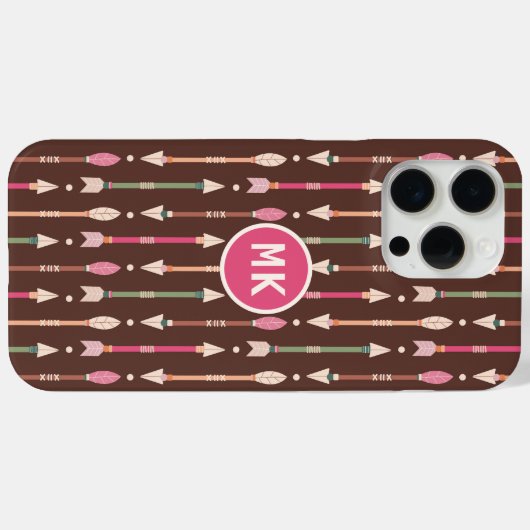 Monogram Western Boho Arrows Wüstencowgirl Case-Mate iPhone Hülle (Rückseite (Horizontal))