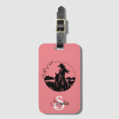 Monogram Western Reitschia Pferdewächter Elegant Gepäckanhänger (Vorderseite Vertikal)