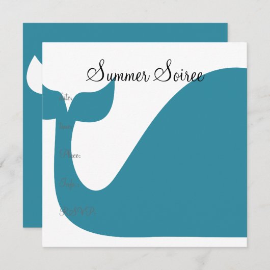 Monogram Whale Einladung (Vorne/Hinten)