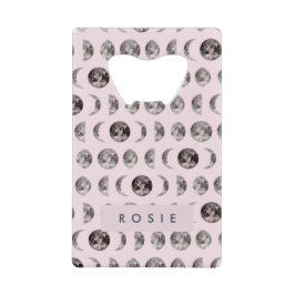 Monogram Whimsical Dreamy Moon Phases Geldbeutel Flaschenöffner