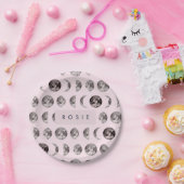 Monogram Whimsical Dreamy Moon Phases Pappteller (Party)