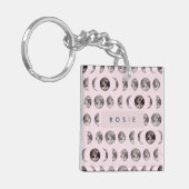 Monogram Whimsical Dreamy Moon Phases Schlüsselanhänger (Vorderseite links)