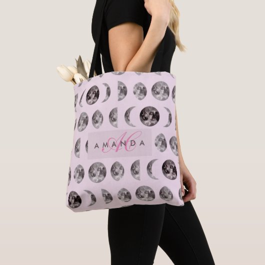 Monogram Whimsical Dreamy Moon Phases Tasche (Von Nahem)