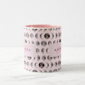 Monogram Whimsical Dreamy Moon Phases Zweifarbige Tasse (Mittel)