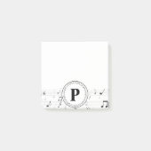 Monogram Whimsical Musiknote Musician Post-it Klebezettel (Vorderseite)