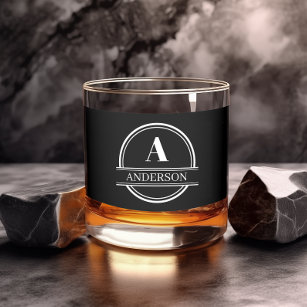 Monogram Whiskey Glass Schwarz/Weiß Whiskyglas