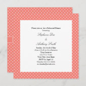 Monogram White and Coral Pink Polka Dot Probe Einladung (Vorne/Hinten)