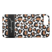 Monogram White and Gold Foil Cheetah Pattern Case-Mate iPhone Hülle (Rückseite (Horizontal))